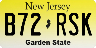 NJ license plate B72RSK