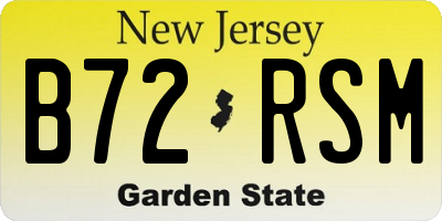 NJ license plate B72RSM