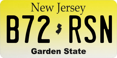 NJ license plate B72RSN