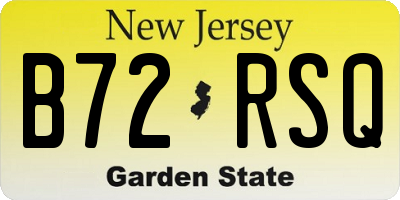 NJ license plate B72RSQ