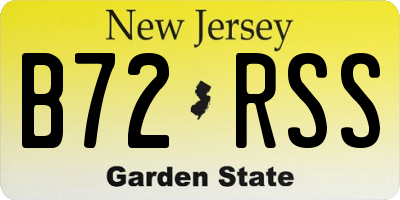 NJ license plate B72RSS