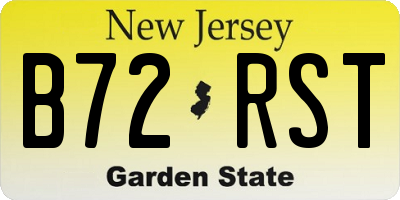NJ license plate B72RST