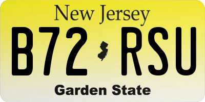 NJ license plate B72RSU