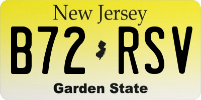 NJ license plate B72RSV