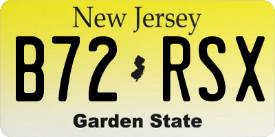 NJ license plate B72RSX