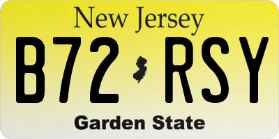 NJ license plate B72RSY