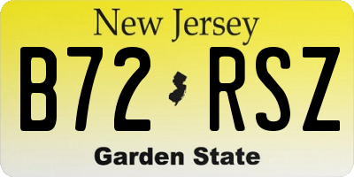 NJ license plate B72RSZ