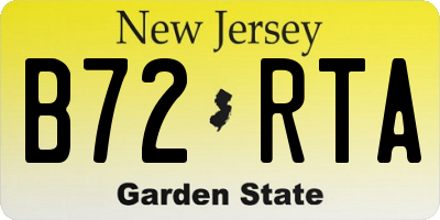 NJ license plate B72RTA