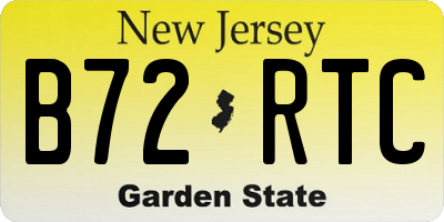 NJ license plate B72RTC