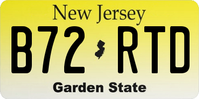 NJ license plate B72RTD