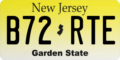 NJ license plate B72RTE