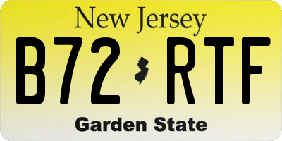 NJ license plate B72RTF