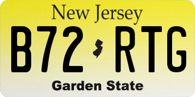 NJ license plate B72RTG