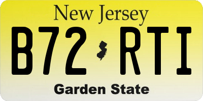 NJ license plate B72RTI