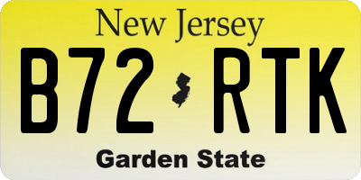 NJ license plate B72RTK