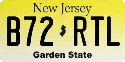 NJ license plate B72RTL