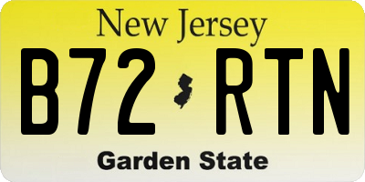 NJ license plate B72RTN