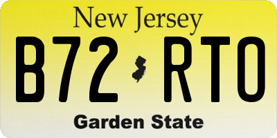 NJ license plate B72RTO
