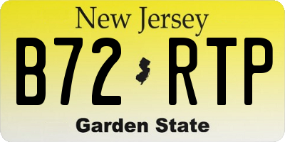 NJ license plate B72RTP