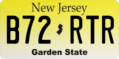 NJ license plate B72RTR