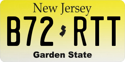 NJ license plate B72RTT