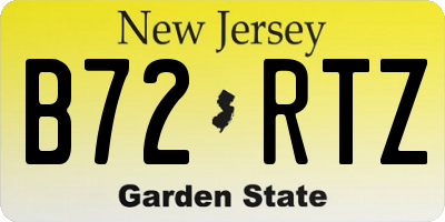NJ license plate B72RTZ