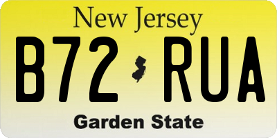 NJ license plate B72RUA