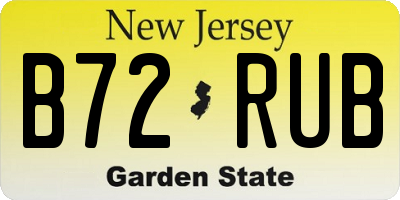 NJ license plate B72RUB