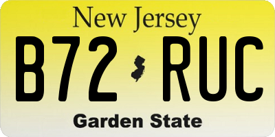 NJ license plate B72RUC
