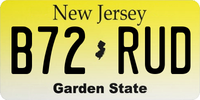 NJ license plate B72RUD