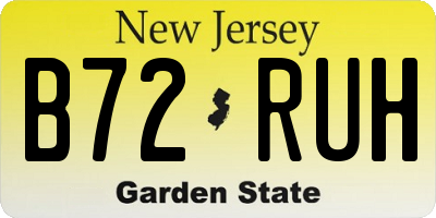 NJ license plate B72RUH