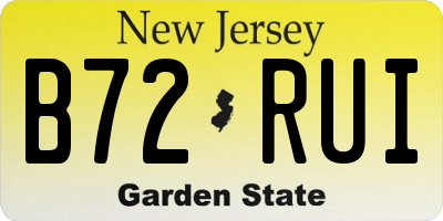 NJ license plate B72RUI