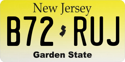 NJ license plate B72RUJ