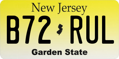 NJ license plate B72RUL