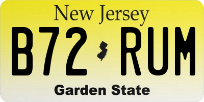 NJ license plate B72RUM