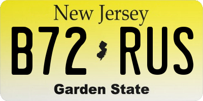 NJ license plate B72RUS