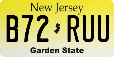 NJ license plate B72RUU