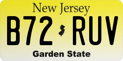 NJ license plate B72RUV