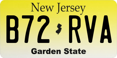 NJ license plate B72RVA