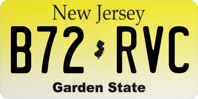 NJ license plate B72RVC