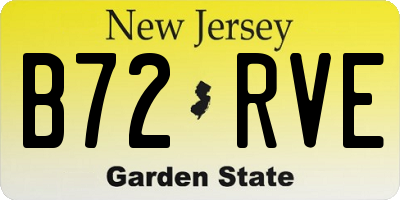 NJ license plate B72RVE