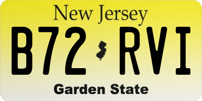 NJ license plate B72RVI