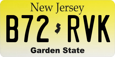 NJ license plate B72RVK