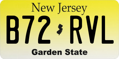 NJ license plate B72RVL