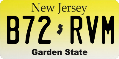 NJ license plate B72RVM