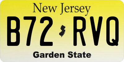 NJ license plate B72RVQ
