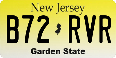 NJ license plate B72RVR