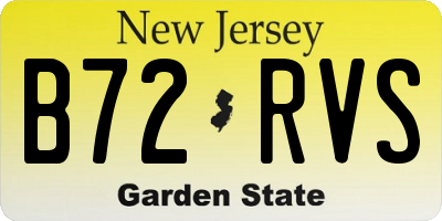 NJ license plate B72RVS