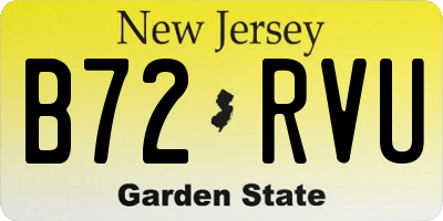 NJ license plate B72RVU