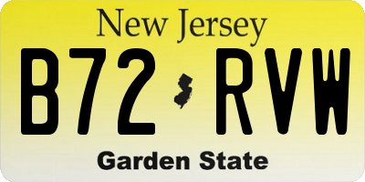 NJ license plate B72RVW